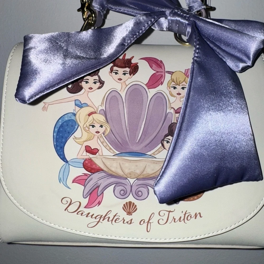 Disney Daughters of Triton White and Purple Women's Crossbody - Picture 2 of 6
